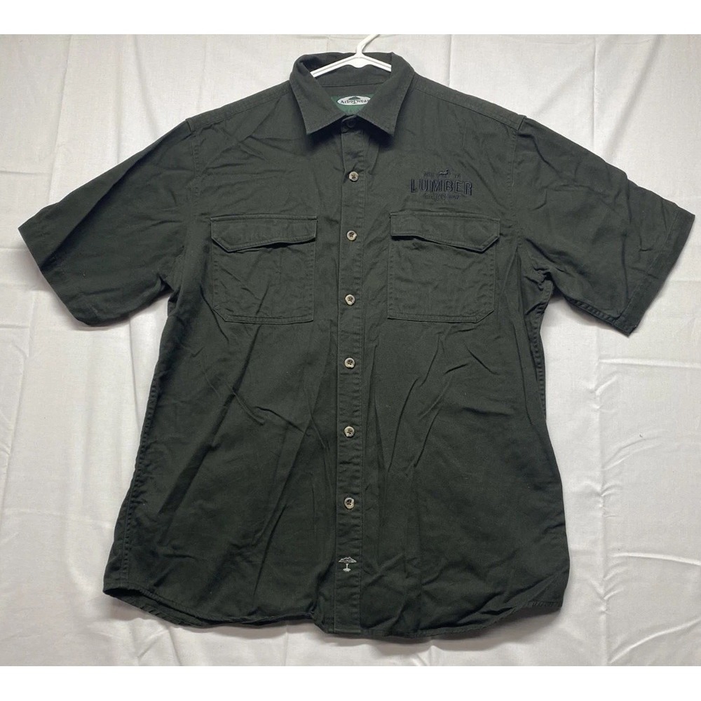 Arborwear Shirt Mens Large Green Middle Tennessee Lumber Co Cotton Button Up